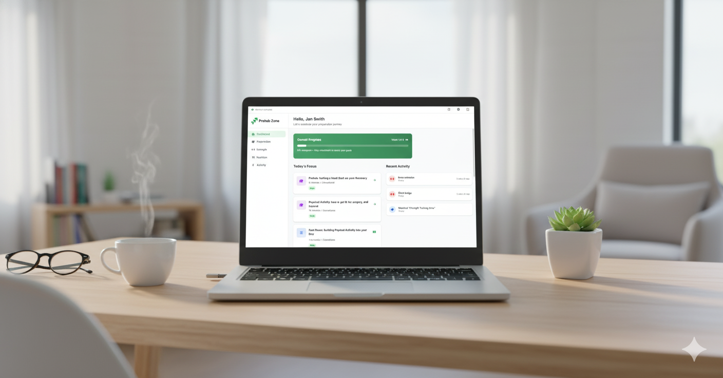 Laptop showing Prehab Zone Dashboard